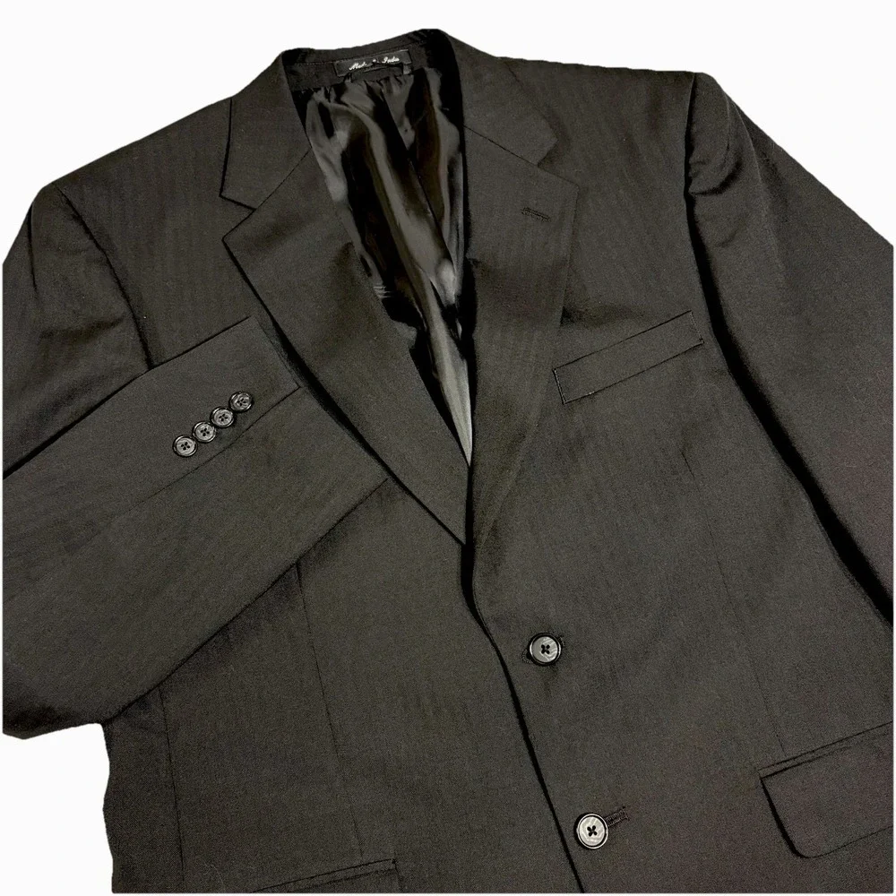 Saddlebred‎ Performance Men's  Size 42R Black Wool Blend Blazer Classic 2 Button